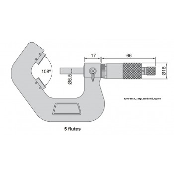  3290-855A INSIZE V-Aambeeld Micrometer 65-85mm