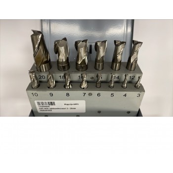 IZAR 4420 Spiebaanfreesset 3-20 MM HSS-Co Weldon Steel Case
