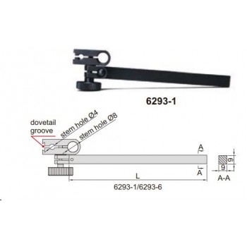 6293-6 | INSIZE VOET VIERKANT 9x9x50MM (Ø8mm & ø4mm) 