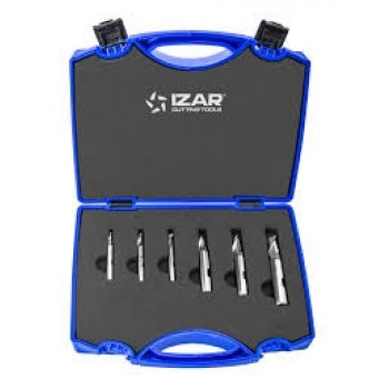 14384 | IZAR 4420 Spiebaanfreesset 4-5-6-8-10-12 MM HSS-Co Weldon Plastic Case