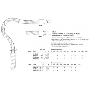 MKS Koppelkoelmiddelslang 3/8"G - 3/8"G X 600 MM