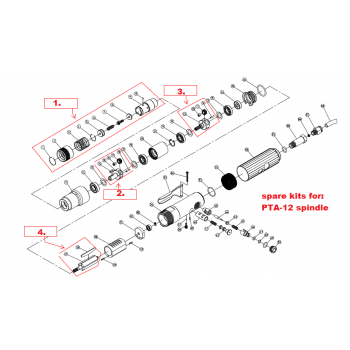 PTA-12-S-KIT-4 TAPSPINDEL REVISIE SET No.4 - LUCHTMOTOR ROTOR EN SCHOTTEN PART #27 & 28