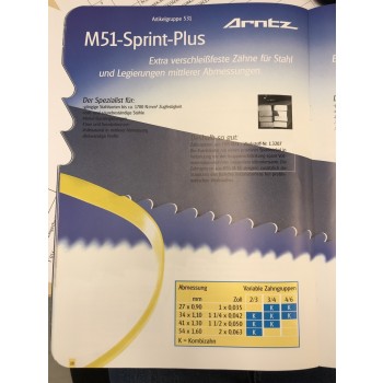 M51 SPRINT plus | BANDZAAG 2720x27x0,9 - 4/6 TPI - V-0