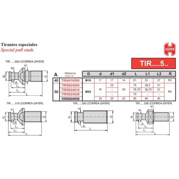 TIR5024530 | AANTREKBOUT M24 TBV CORREA-ZAYER '' PULL STUD ''