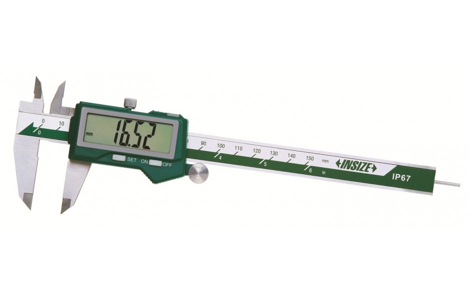 1126-150R | INSIZE dig. schuifmaat 150mm, IP67, GROOT DISPLAY