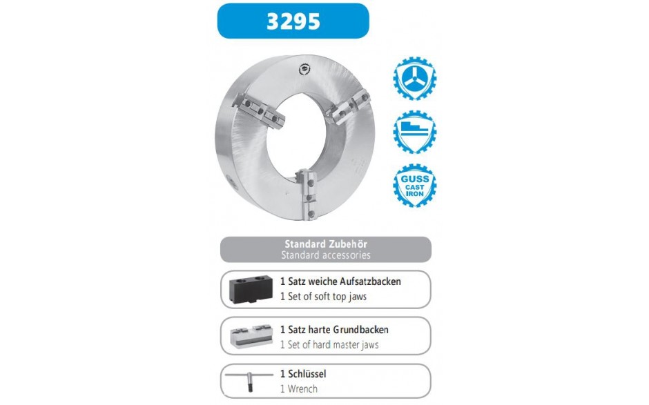 3295-500 | 3 KLAUWPLAAT 500MM ZELFC. PASRAND GIETIJZER DIN 6350 BISON GROTE DOORLAAT Ø 320MM
