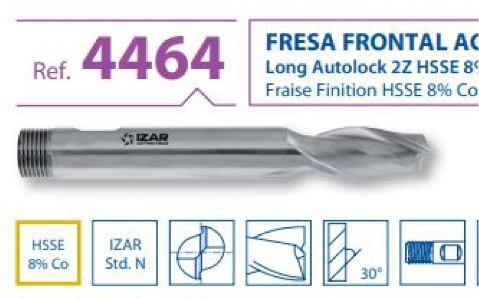 45113 | IZAR 4464 SPIEBAANFREES 8 MM HSSE-Co CLARKSON Autolock - LANGE UITVOERING