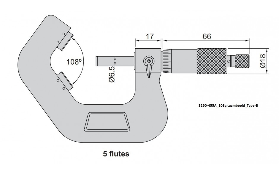  3290-855A INSIZE V-Aambeeld Micrometer 65-85mm
