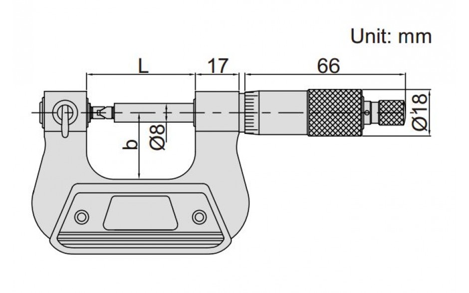 3281-75A | INSIZE SCHROEFDRAAD MICROMETER 50-75 MMR, without measuring tips