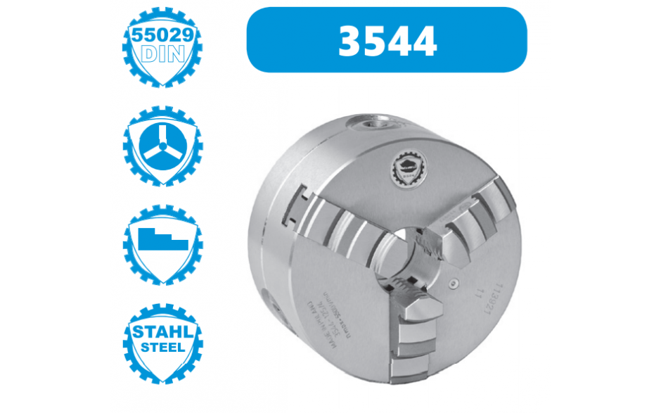 3544-160-4 | BISON ZELFCENTRERENDE 3-KLAUW 160 MM STAAL CAMLOCK D1-4 (DIN 55029)