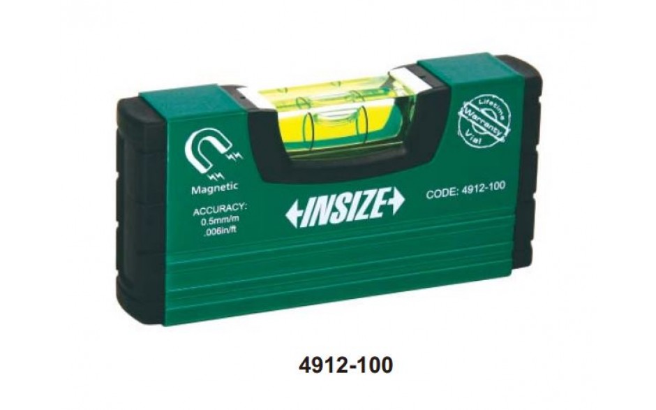 4912-100 | INSIZE WATERPASJE 100 MM MET MAGNEETVOET