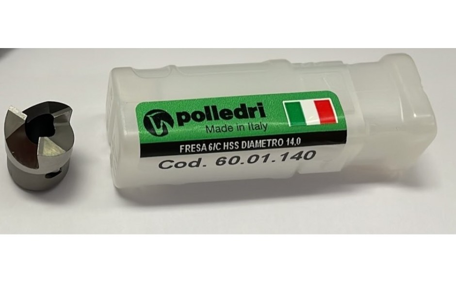 60.01.140 - POLLEDRI KOPVERZINKFREES 14MM / OPNAME Ø6 MM [ FREES-SYSTEEM GROEP 6 ]