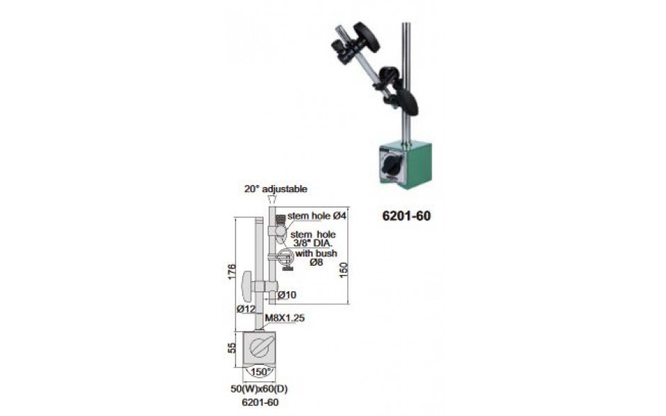 6201-60 | INSIZE MAGNEET VOET 18KGF