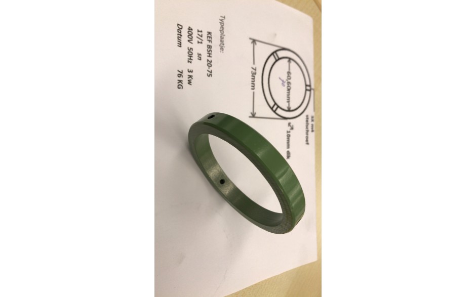 BSH-STOFZAKRING | STOFZAK MONTAGERING ø60,7xØ73x10mm TBV  KEF BANDSLIJPMACHINE BSH TYPE 