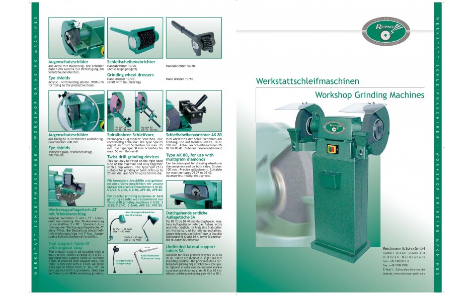 1.1) Rema werkbankslijpers catalogus/brochure (REICHMANN & SOHN GMBH)