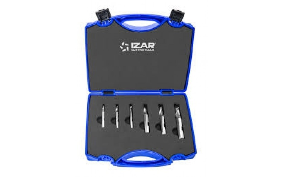 14384 | IZAR 4420 Spiebaanfreesset 4-5-6-8-10-12 MM HSS-Co Weldon Plastic Case