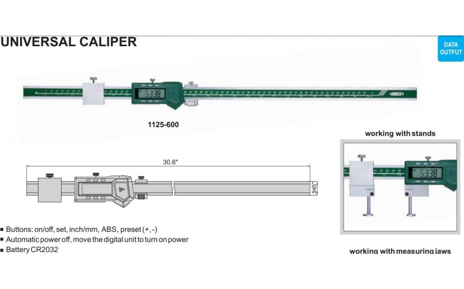 1125-600 | INSIZE UNIVERSELE DIGITALE SCHUIFMAAT 600 MM