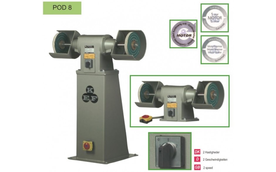 POD-8 | Kef polijstmachine met flensmontage op voet