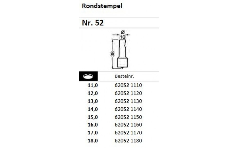62052 1130 | PEDDINGHAUS PONS Nr.52 ROND 13,0 MM