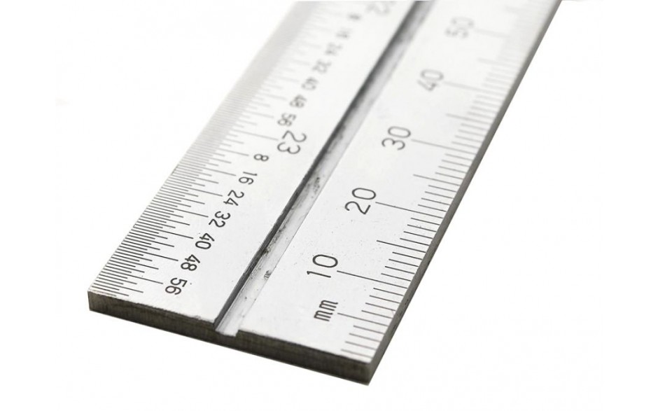 7113-300a - INSIZE stevig liniaal 300mm (dikte 2,2mm / Breed 25mm)