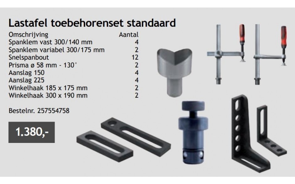 Weldkar 28 lastafel toebehorenset 1