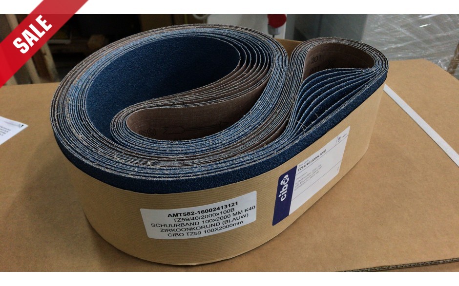 TZ59/40/2000x100B | SCHUURBAND 100x2000 MM K40 ZIRKOONKORUND (BLAUW) CIBO TZ59 100X2000mm