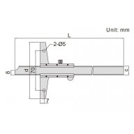1247‐300 | INSIZE ANALOGE DIEPTE SCHUIFMAAT 300 MM ‐ 0.05 MM 