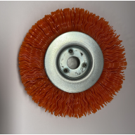 181004 | KUNSTSTOF SPANENBORSTEL ø100 x ø12gat x15mm  TBV LINTZAAG ''HAARTYPE = ''HARD'' (zaagborstel)