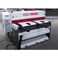 MR-1303 | PLAATSCHAAR 1360x3 MM, MECH./ELECTR. 400V CE +  GEMOT. ACHTERAANSLAG (TOUCHSCREEN+WERKSTUK VZ UITNEEMBAAR)